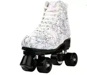 Amazon $148 Speed Quad White Multicolor Roller Skates Size: 38 US: 6.5
