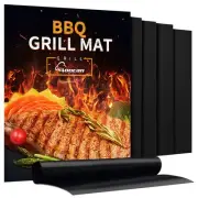 Grill Mat - Set of 5 Heavy Duty Grill Mats Non Stick, BBQ Outdoor Grill & Bak...