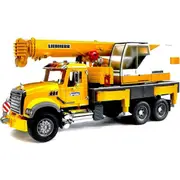 Bruder Mack Granite Truck with Liebherr Crane Trailer