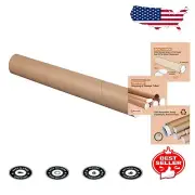 24-Pack 3" x 16" Kraft Mailing Tubes with Secure Caps for Shipping & Storage
