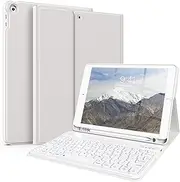JKSML Keyboard Case for iPad 9th Generation 2021/8th Gen 2020/7th Gen 2019 10.2 Inch, Detachable Wireless Bluetooth Keyboard, Stand Folio Keyboard Cover with Pencil Holder, Auto Sleep/Wake, Gray