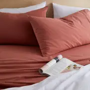 MyHouse Stonewash Pillowcase Pair 48X73cm 100% Cotton - Clay