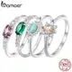 Bamoer 925 純銀戒指維多利亞風格光環訂婚戒指女士奢華婚禮首飾