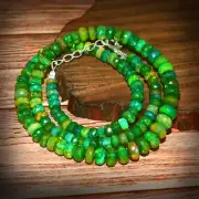 Opal Faceted Beads Round Natural Gemstone Ethiopian Necklace Ball White 1236