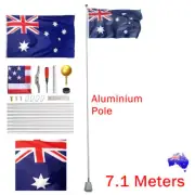 Set 7.1M Australia Flag Pole National Aussie Australian AU Outdoor Flags Decor