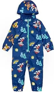 [PAW PATROL] Boys Puddle Suit | Kids Toddlers All In One Rain Coat | Navy Marshall Chase Rescue Pups Walking Jacket