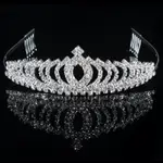 【89 ZONE】法式古典公主皇冠 髮飾 頭飾 飾品 髮梳 皇冠 禮儀頭冠 髮箍 1 入 (銀色)