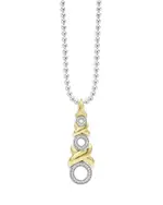 Lagos 18K Yellow Gold & Sterling Silver Embrace Diamond Triple Xo Pendant Necklace, 16-18