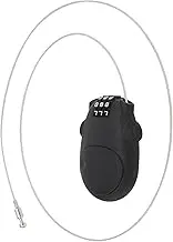 HOJLKLD Combination Cable Lock, 30 Inch Retractable Steel Cable, Travel Lock Combo Mini Lock for Suitcase Stroller Bike (Black)