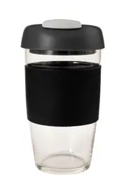 Glass Go Cup (Black/Charcoal/Grey) - 473mL