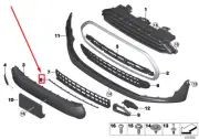 MINI CLUBMAN F54 Front Air Chanel Chrome Trim 51117376373 7376373 NEW GENUINE