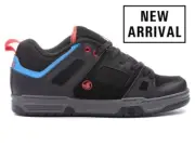 Mens DVS Gambol Skate Shoe Black Fiery Red Blue Nubuck
