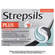 Strepsils Plus Anaesthetic Dual Action Menthol 36 Lozenges