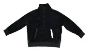Athleta Recover Cozy Snap Front Sweatshirt Soft Cozy Warm LS Black Womens L