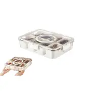 Dish Divided Serving Tray with Lid and Handle-8 Compartment