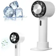 Portable Mini Handheld Ice Compress Fan USB Rechargeable 2200mAh Battery 3 Speed Settings Lightweight for Home Office Tr
