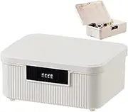Combination Lock Box, 9l Lockable Medicine Box, Double Layer Lock Boxes For Personal Items, Heavy Duty Medicine With Code For Home Kitchen School Office(White)