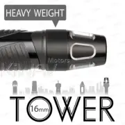 Heavy Bar Ends Tower Silver w/ Black Base CNC Machined 16mm Thread for Yamaha