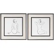[Florabelle Living] Sitting Ladies Sketches 2 Pc Linen Frame