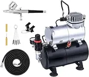 Complete Professional Airbrush Compressor kit Multi-Purpose Airbrushing System with Air Tank for Hobby, Craft, Models,Cake Decorating, Makeup and Manicure