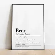 Beer Definition Print Beer Wall Art Beer Art Print Beer Art Beer Art Decor Beer