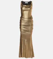 [Vivienne Westwood] Vivienne Westwood Liz draped jersey gown AU 16 gold