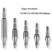 12pcs Archery Target Arrowhead 75/100/125/150/200/250/300grain Stainless Steel