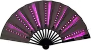[Generic] Light Up Folding Hand Fan - Glowing Handled Fan | Cosplay Performance Props for Dancing Wedding Party, Hot Weather Cooling Tools