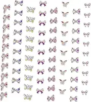 BIUDECO 80Pcs Butterflies Nail Art Charms Bow DIY Manicure Accessories Delicate Nail Decors and Home Use