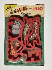 PROMOTIONAL Vintage Jello Jigglers Cutters Set Of 5 Jungle Animals Molds