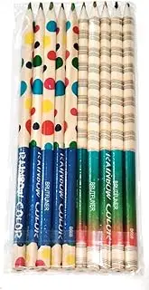 Rainbow Colouring Pencils, 4-in-1 rainbow coloured pencil set, Set of 10, Fun Multi Coloured Pencils, Pencils for Kids and Adult, Drawing pencil, Crayon magic pen for art, colouring and sketching.