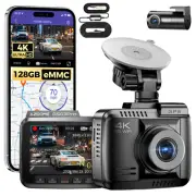 AZDOME 2CH 4K+1080P Dash Camera ADAS 5GWiFi GPS WDR 128GBeMMC 1080P&Hardware Kit