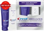 Crest 3D White Brilliance Toothpaste 2-Step Whitening System 4oz + 2.3oz Tubes