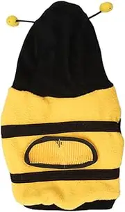 Happyyami 1pc Cute Bee Pet Costume for Dogs Adorable Halloween Hoodie for Puppy Dress-up for Parties and Daily Walks Comfortable Material for and Poodle Dogs