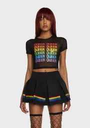 [Club Exx] Queer Pride Mesh Top