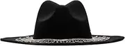 [Steve Madden] Women's Shine Cowboy HAT, Black, Black, One Size