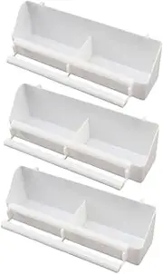 HOUDERCO Plastic Bird Feeder Bird Trough Bird Food Holder Parrot Feeding Container Pet Bird Feeding