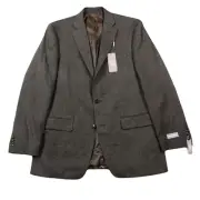 Michael Kors Check Sport Coat Mens 42L Brown Classic-Fit Stretch $295