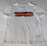 VOLCOM Girl's White L 10/ 12 T-Shirt Short Sleeve Crew Neck LasT Party New