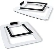 SW601 Metal Desktop Speakers Stands for Compact 2''-3'' Speakers, Tilted Steel Damping Foam Padding for Computer PC Tabletop Monitor Speakers, Recommended for SW208 White (Pair)