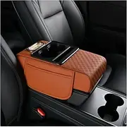 Car Arm Rest Cushion for Volkswagen Golf 8 GTI TCR GTD GTE R, Center Console Armrest Pillow Car Armrest Pad Trucks with Cup Holder, Armrest Pad Storage Bag(Orange)