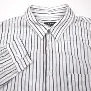 $250 APC Clement Chemise White & Gray Striped Button Up Shirt Mens Size Large