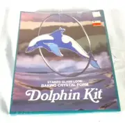 Vtg 80's EZE Form Faux Stained Glass Suncatcher Kit Dolphin AK-26