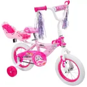 Disney Princess Girls' 12" Kids Bike with Doll Carrier Training Wheels 3+ Pink