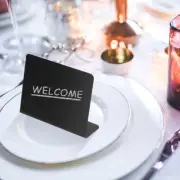 12 Pcs Price Tag Holder Small Chalk Boards with Stands Tabletop Signs