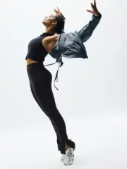 Athleta MP M PETITE Elation Ultra High Rise Split Slim Flare Pant Black Yoga NWT