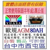 在飛比找蝦皮購物優惠-特價歐製 湯淺 YUASA AGM LN4 80AH安培汽車