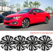 For Honda Civic 15" 4PCS Hubcaps Wheel Covers Rims Hub Caps Fits R15 Steel Wheel