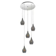 Bailey LED 5L Spiral Glass Pendant Lights Smoke | Marden Designer