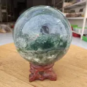 675g Natural Aquatic Plant Agate Geode Ball Quartz crystal Aura Healing
